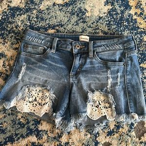 sneak peek blue jean shorts